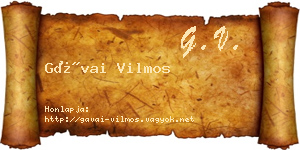 Gávai Vilmos névjegykártya