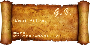Gávai Vilmos névjegykártya
